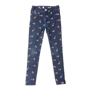Gap navy floral skinny corduroys